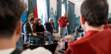 Erasmus+ pupils listening during an international project meeting